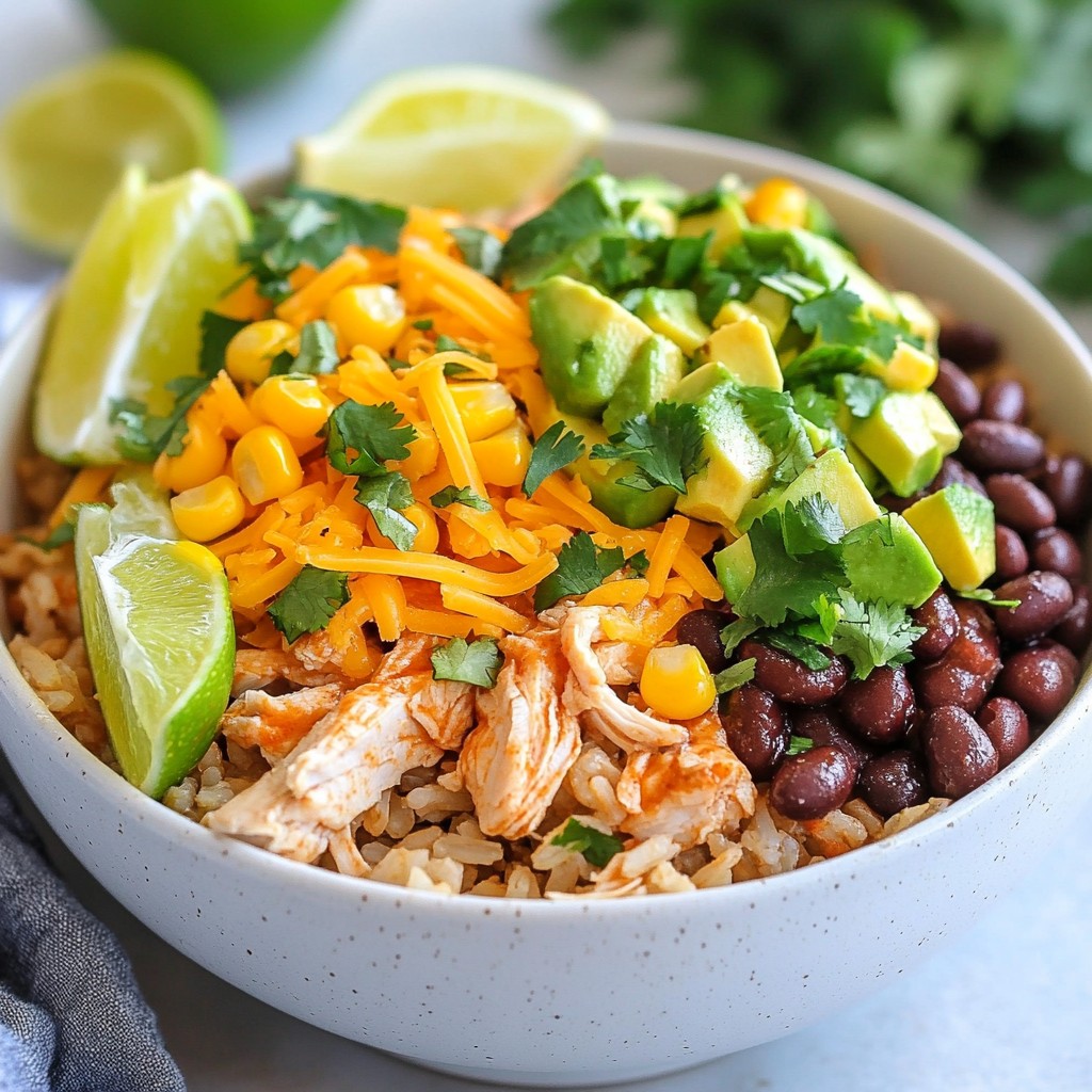 Einfache Slow Cooker Chicken Burrito Bowls Rezept