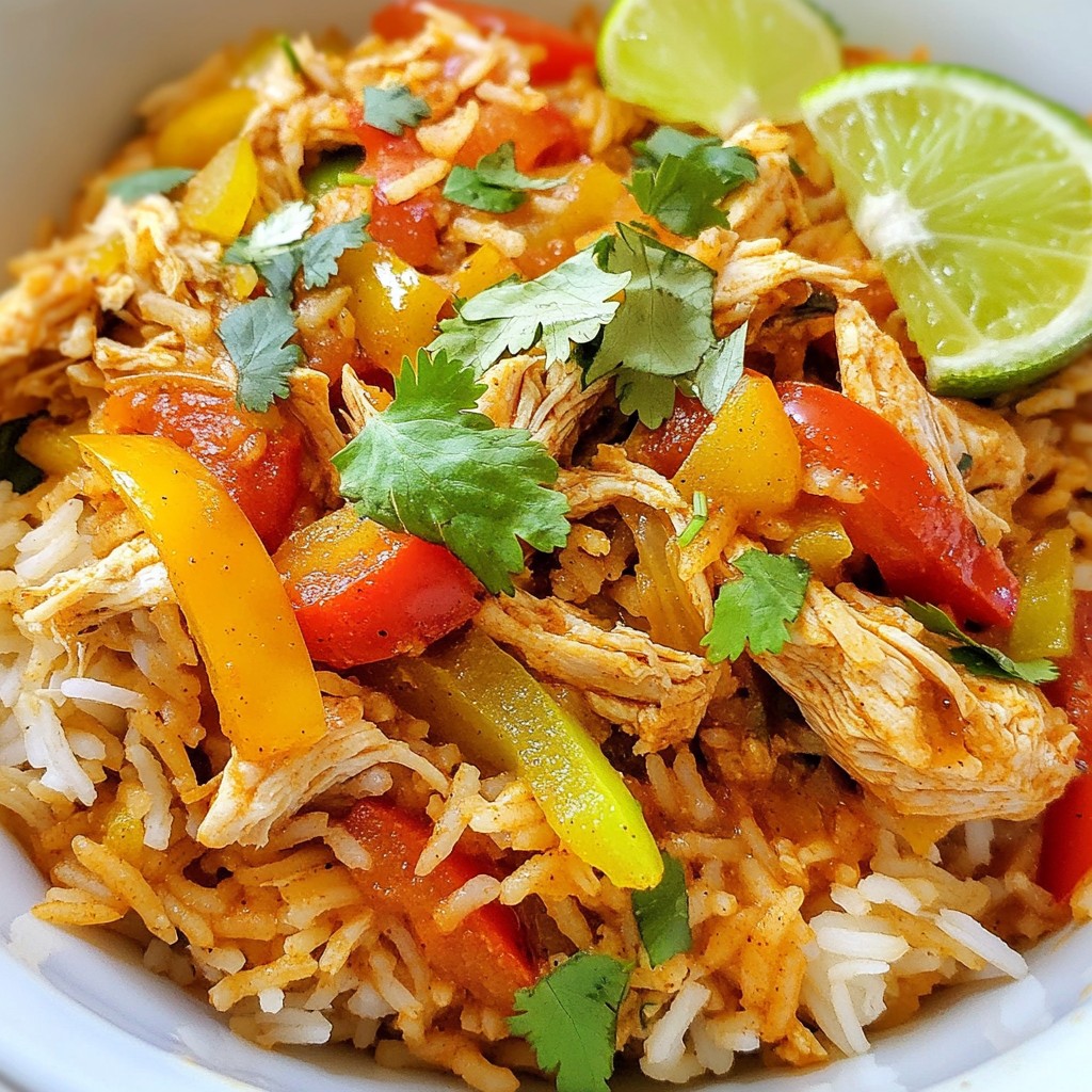 Savory Crockpot Chicken Fajita Rice für Genuss