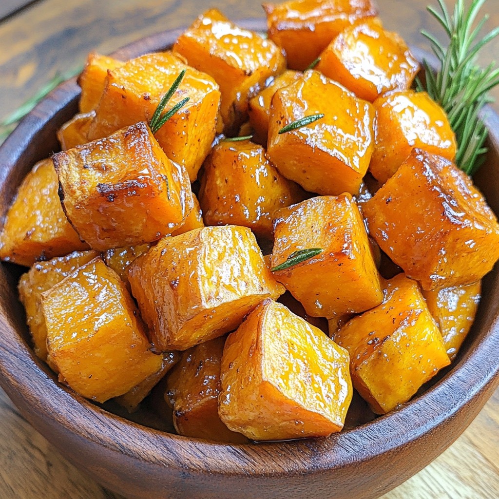 Maple Roasted Sweet Potato Cubes Einfach und Lecker