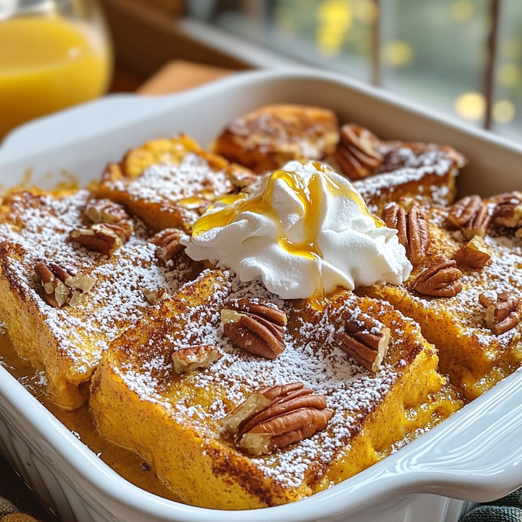 Kürbisgewürz French Toast Casserole Einfaches Rezept