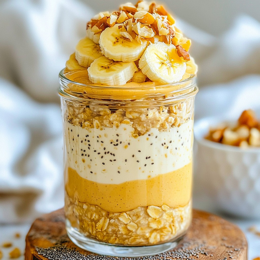 Peanut Butter Banana Overnight Oats Einfaches Rezept