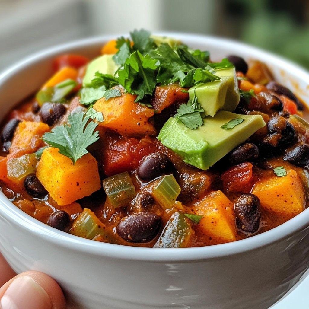 Vegan Sweet Potato Black Bean Chili Einfach und Lecker