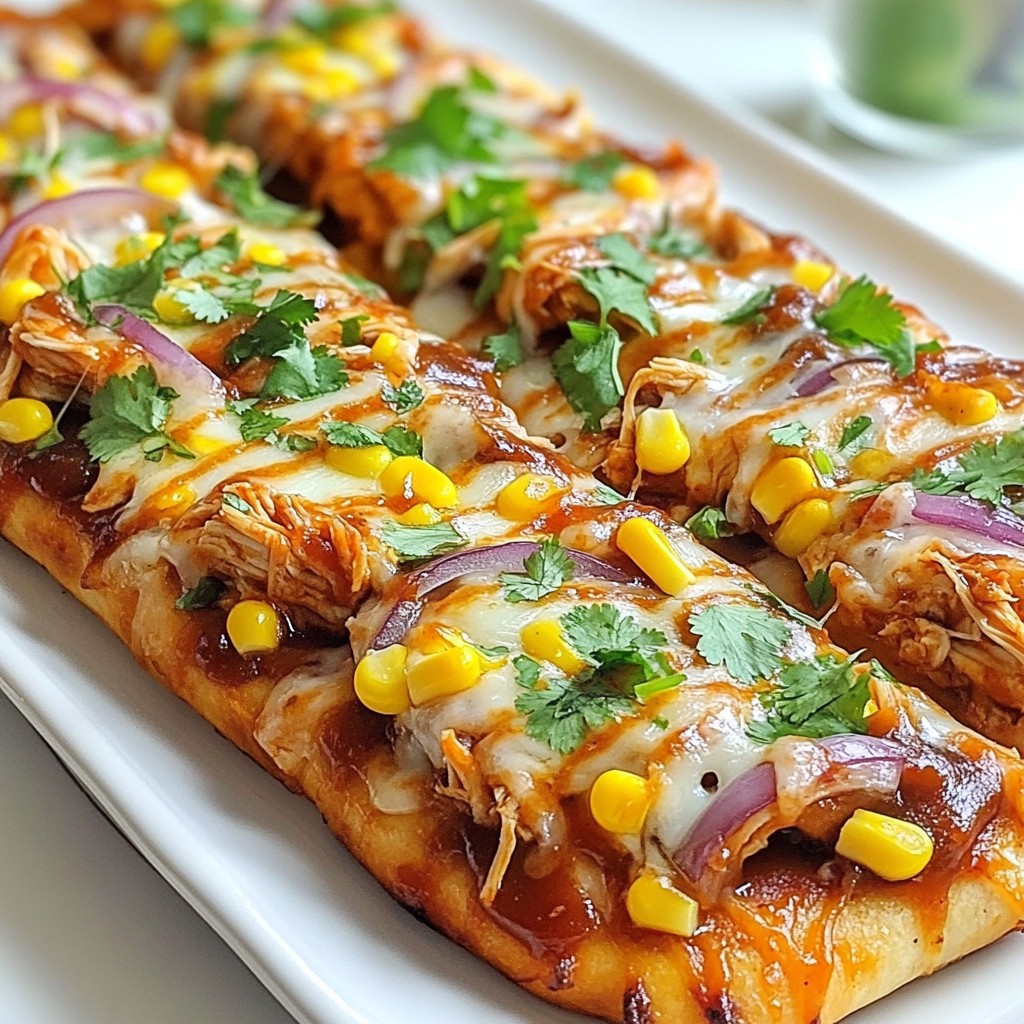 BBQ Chicken Flatbread Pizza Einfaches Rezept geniessen