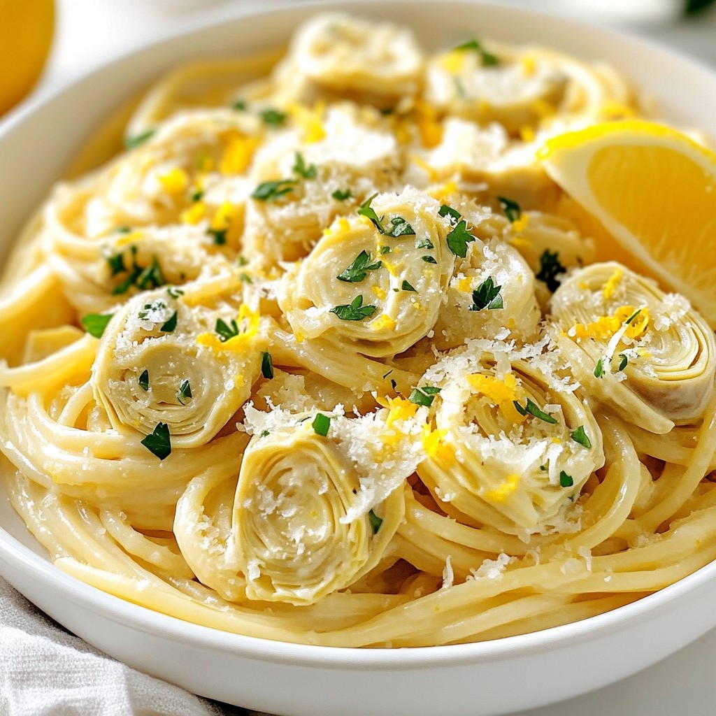 Creamy Lemon Artichoke Pasta Einfaches Rezept genießen