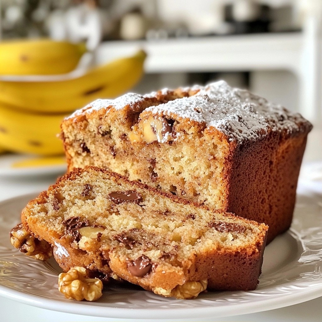 Schokoladenchip Bananenbrot mit Walnüssen Rezept