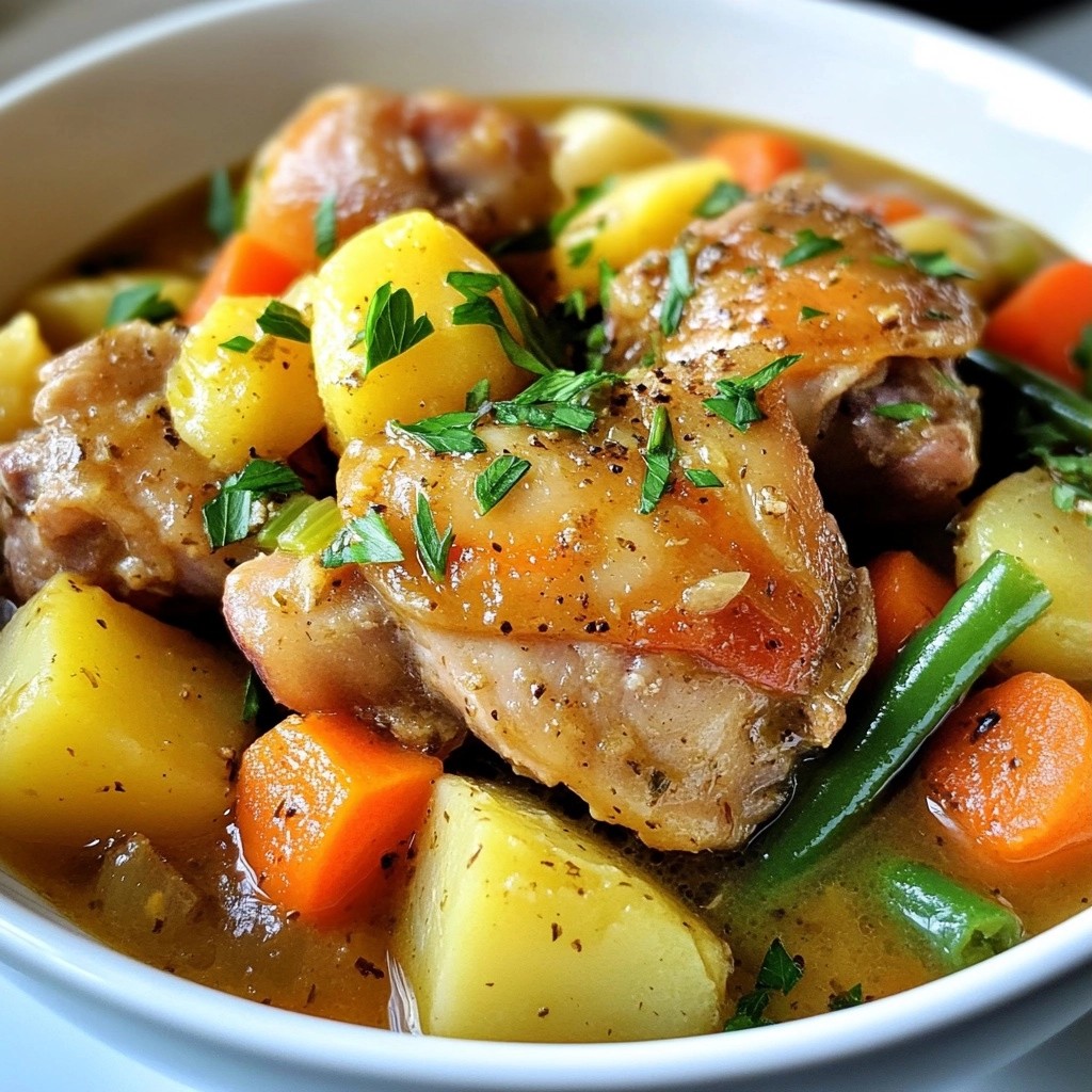Saftiger Slow Cooker Herb Garlic Chicken Thigh Stew