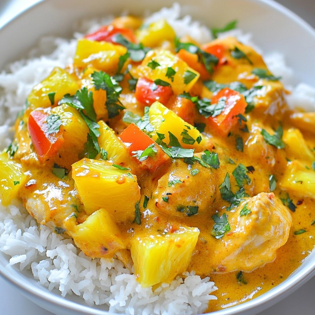 Saftiges Slow Cooker Chicken Pineapple Curry Rezept