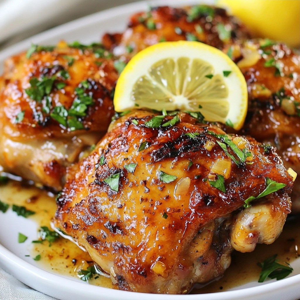 Tender Crockpot Lemon Garlic Chicken Thighs Rezept