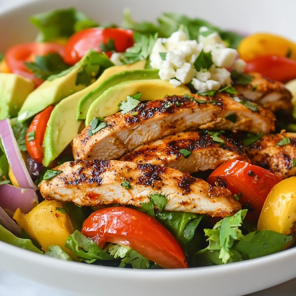 Zesty Lime Chicken Fajita Salad Frisch und Lecker