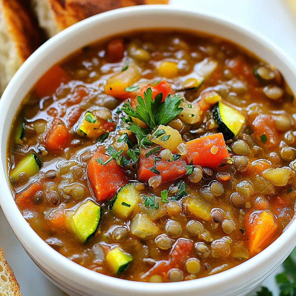 Hearty Slow Cooker Lentil and Veggie Stew Genuss pur