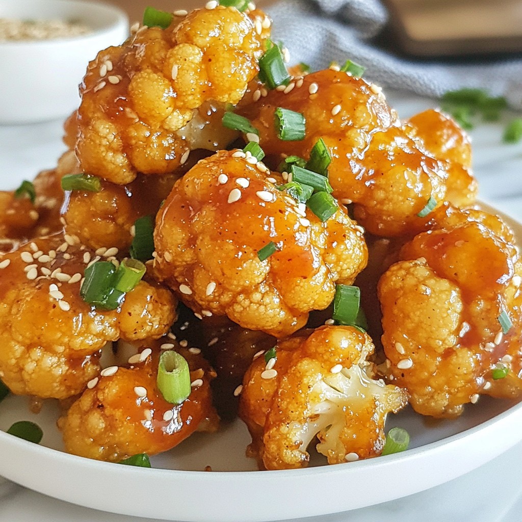 Crispy Honey Garlic Cauliflower Einfaches Rezept