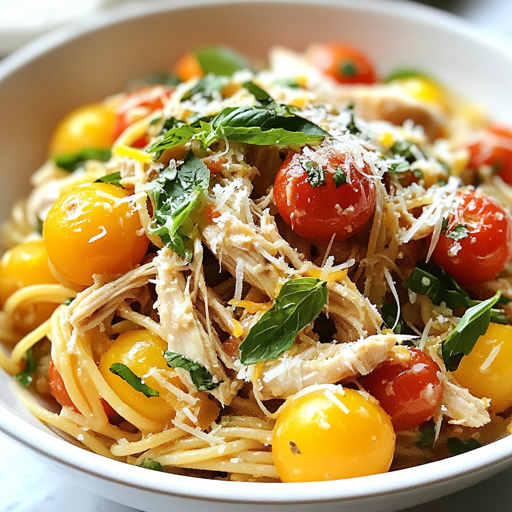 Zesty Crockpot Lemon Basil Chicken Pasta Rezept