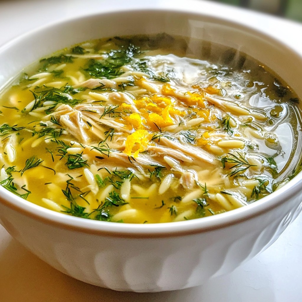 Griechische Zitronen-Hühnchensuppe Köstlich und Einfach