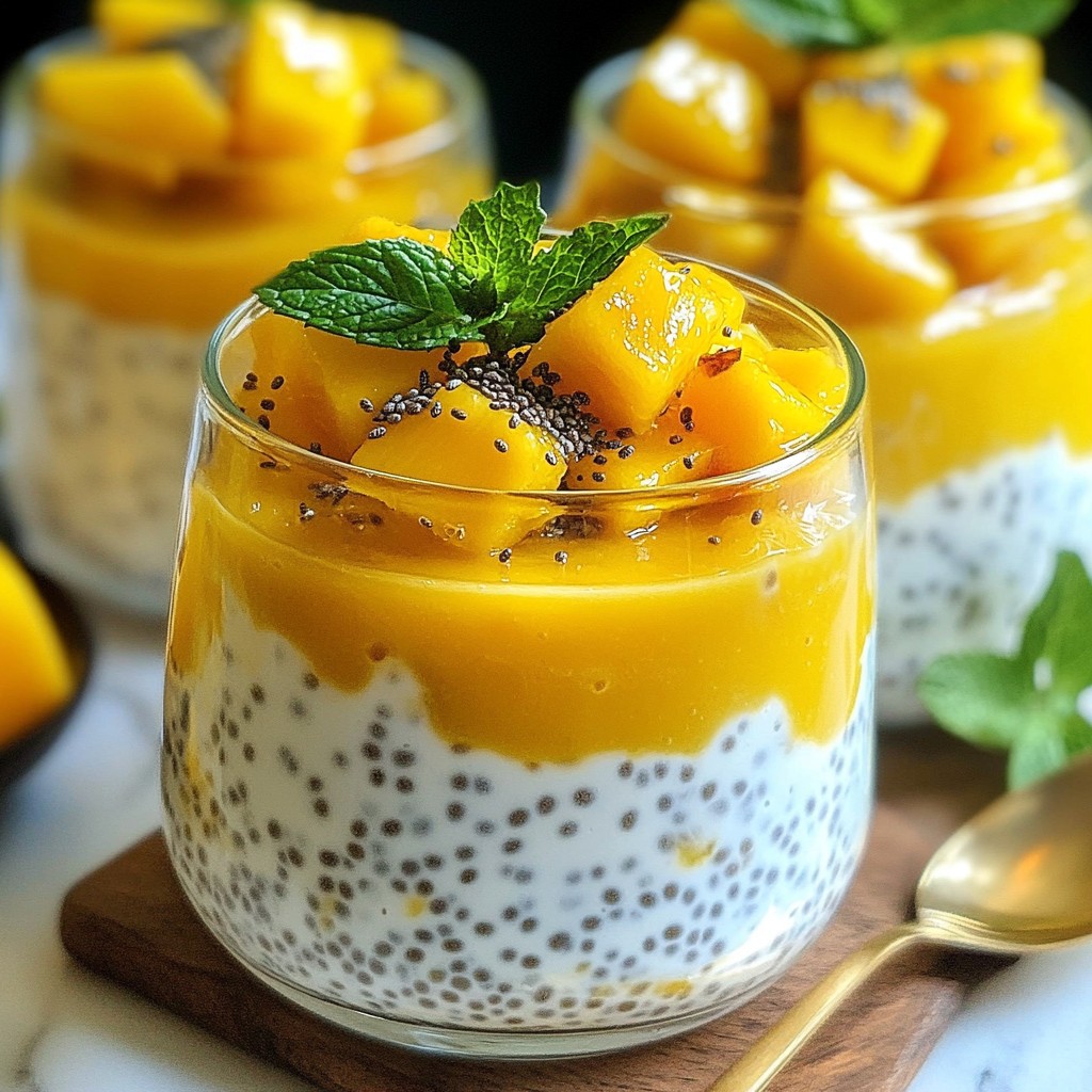Mango Coconut Chia Pudding einfache und gesunde Idee