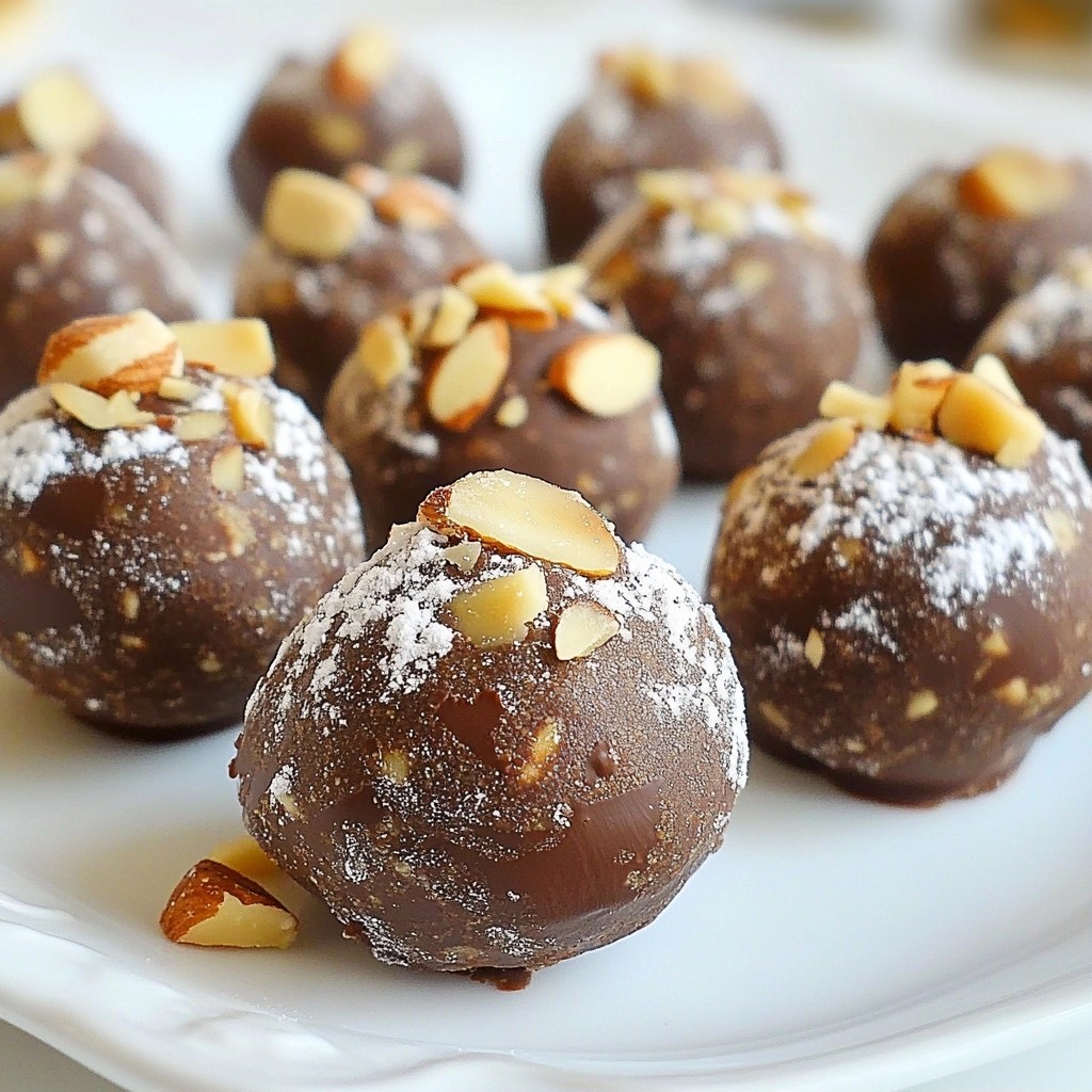 Trüffel mit Nougat und Knusprigen Mandelstückchen lecker