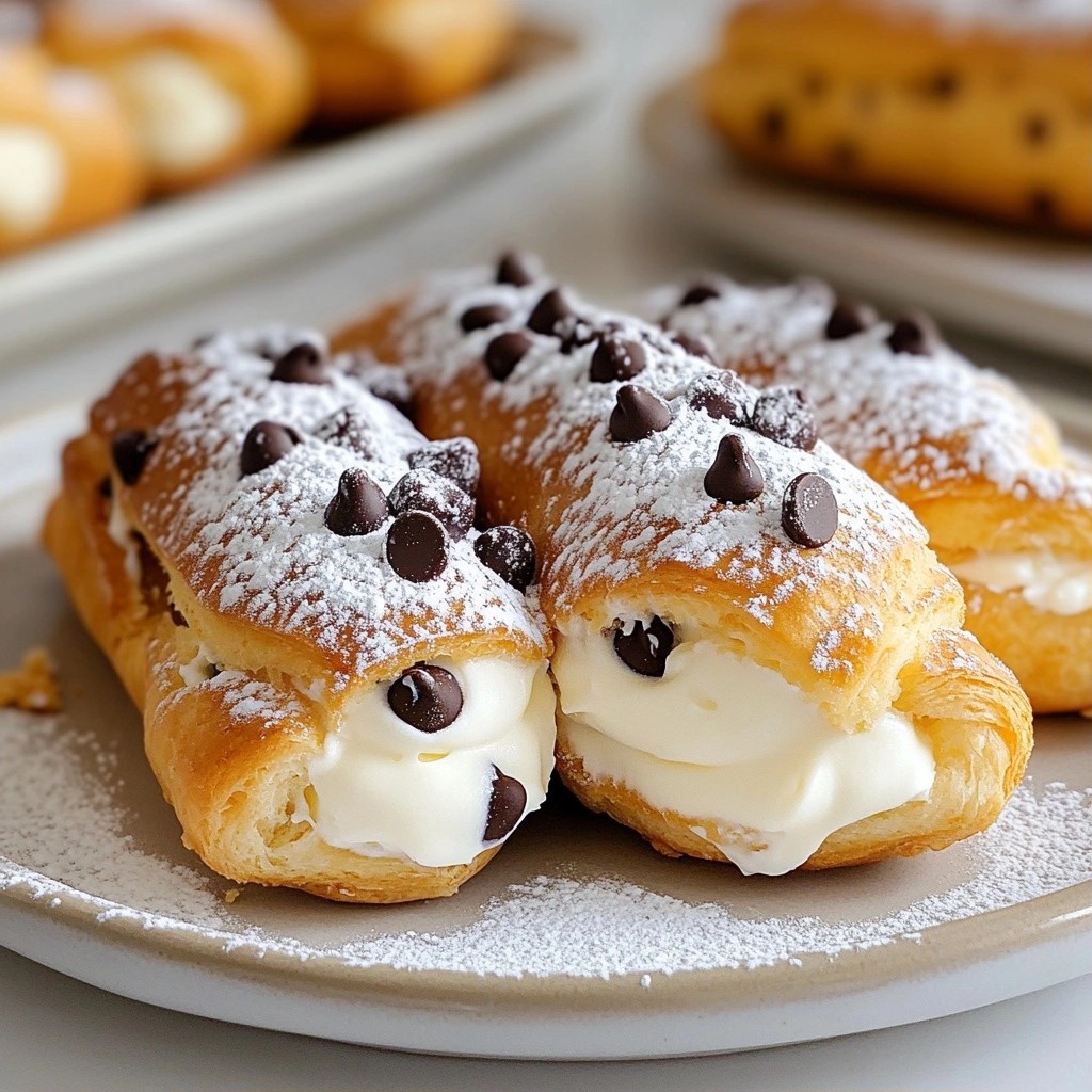 Schokoladenchip Eclairs mit Vanillecreme Genuss