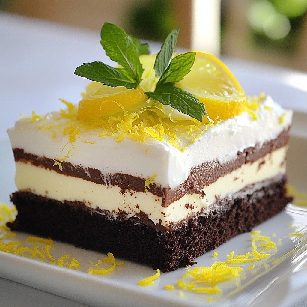 Schokoladenkuchen mit Frischem Zitronencreme-Topping