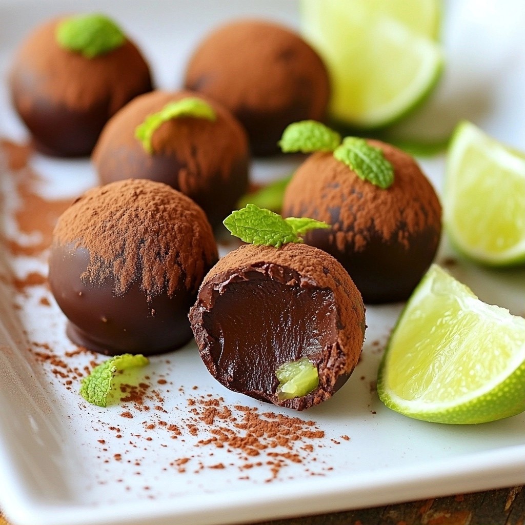 Trüffel mit Zartbitterschokolade und Limettenfüllung Lecker
