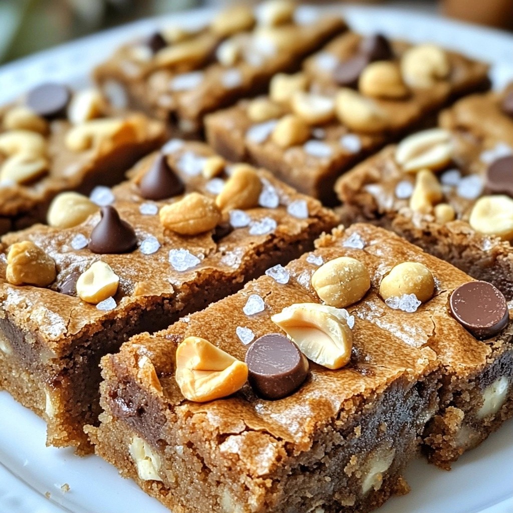 Schokoladenchip Blondies mit Cashewkernen Genuss pur