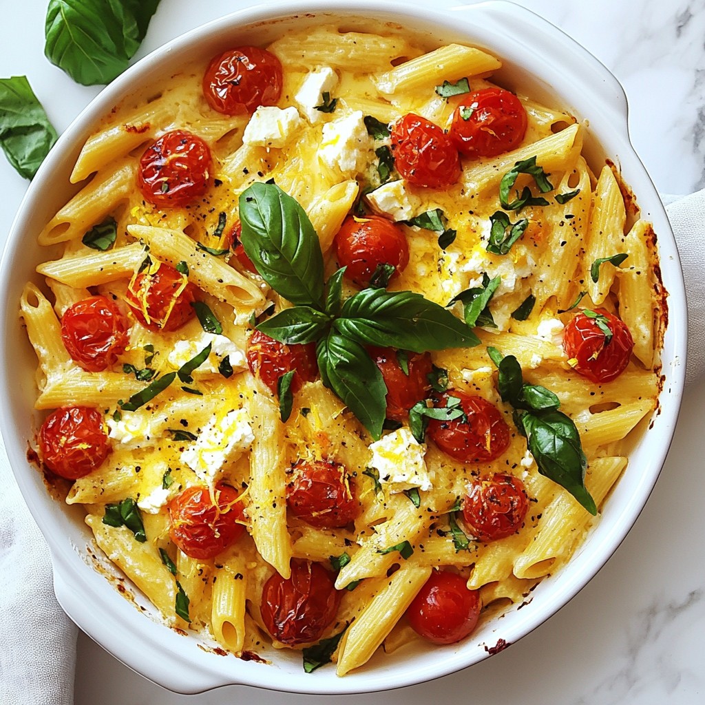 Baked Feta Tomato Pasta Schnelle und leckere Mahlzeit