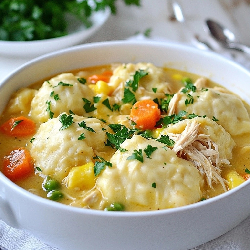 Savory Crockpot Chicken and Dumplings Casserole Rezept