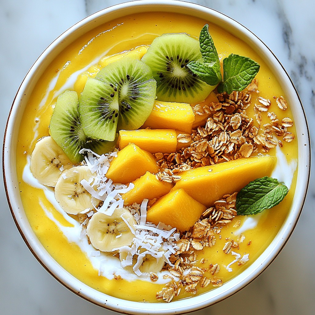 Tropical Mango Smoothie Bowl Frisch und Lecker
