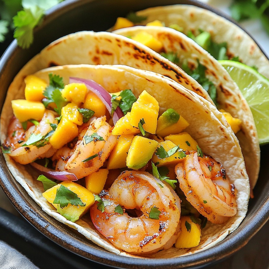 Mango Chili Lime Shrimp Tacos Leicht und Schmackhaft
