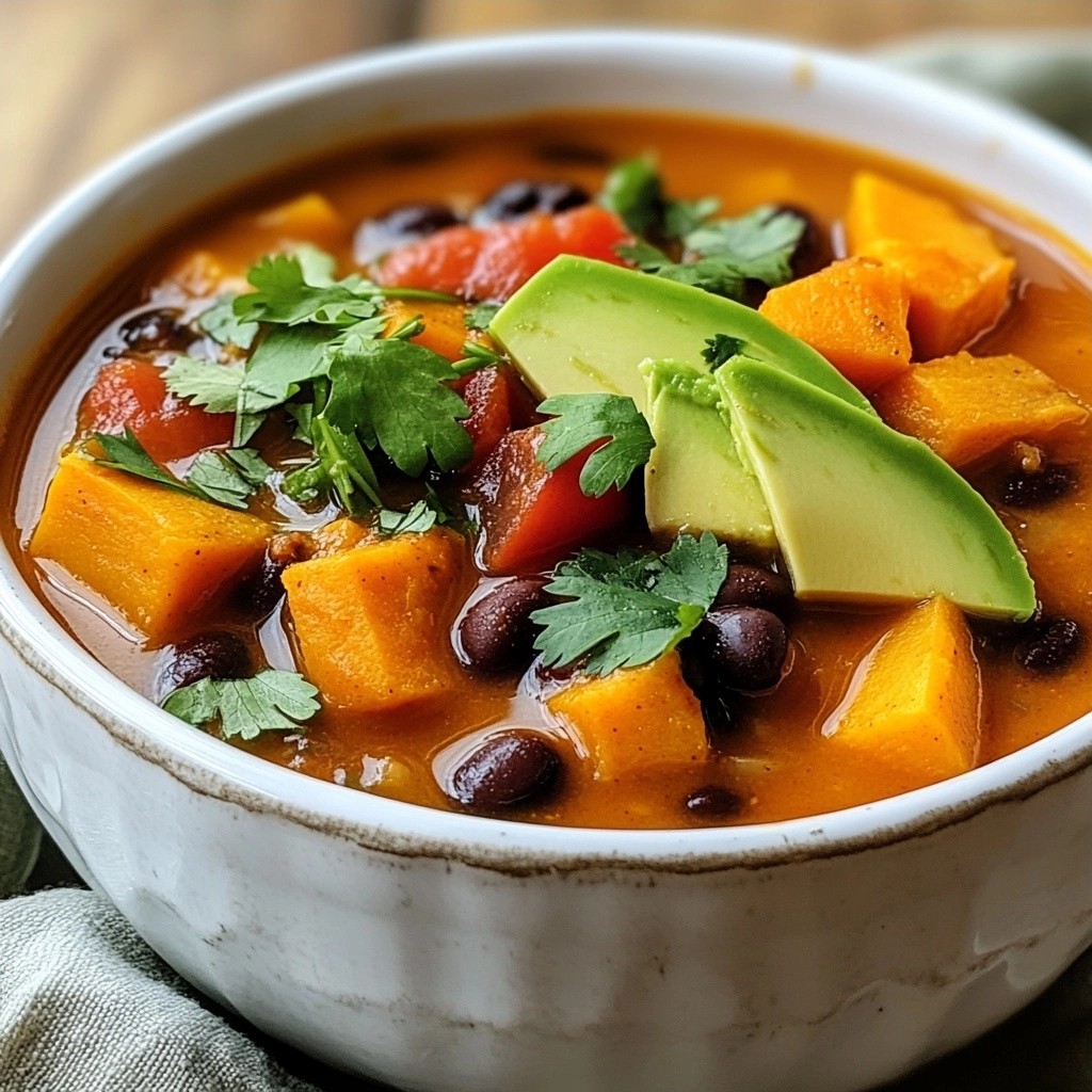 Herzhaftes Slow Cooker Süßkartoffel-Bohnen-Soup