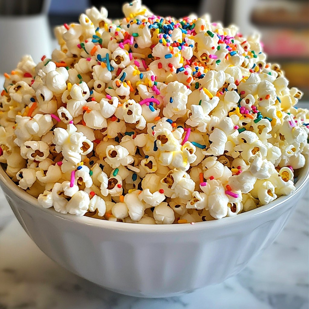 Geburtstagskuchen-Popcorn Einfache und leckere Idee
