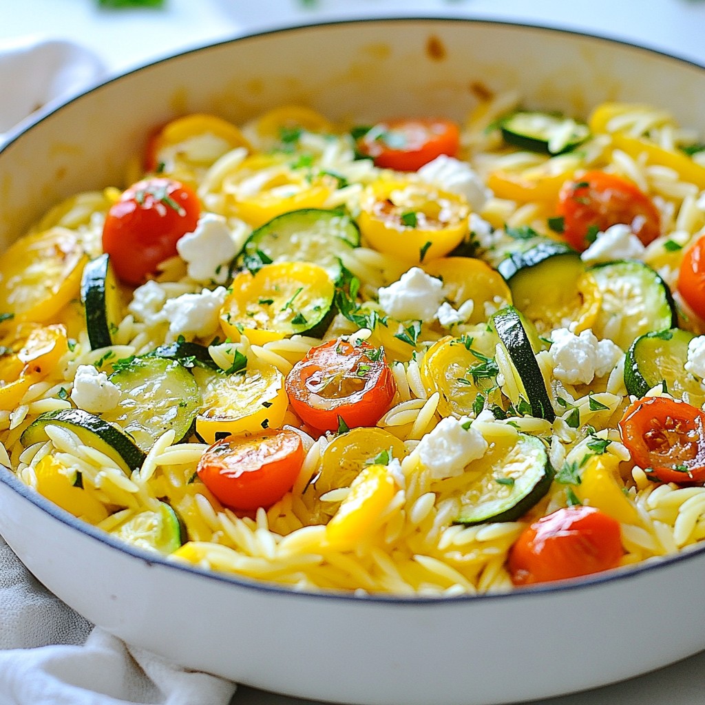 Einfaches One-Skillet Mediterranean Orzo Rezept