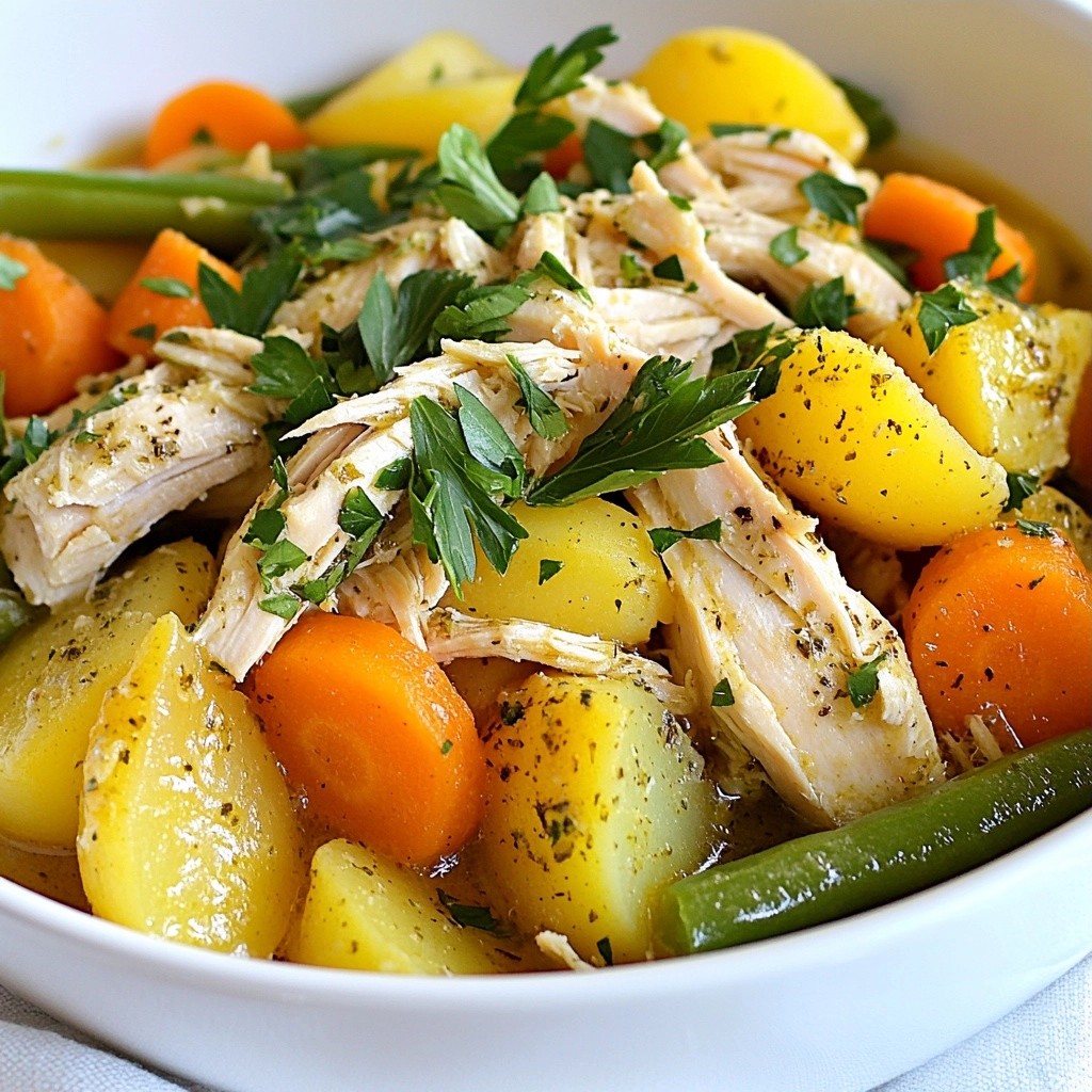 Leckeres Slow Cooker Herb Chicken und Gemüse-Medley