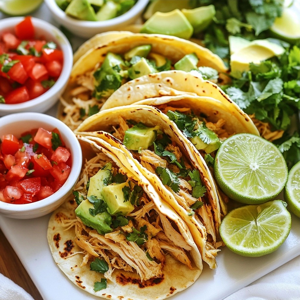 Zesty Slow Cooker Cilantro Lime Chicken Tacos Rezept