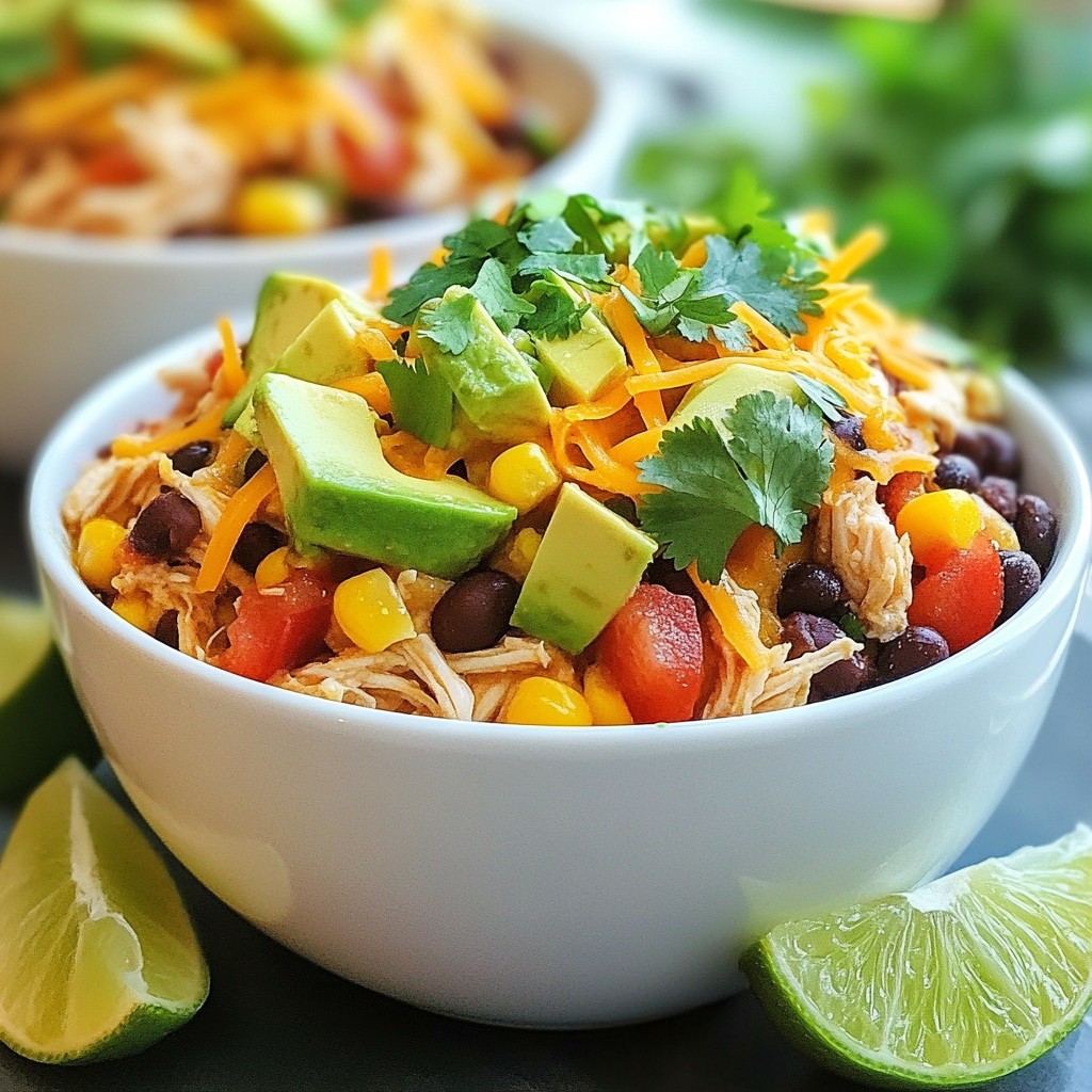 Einfache Slow Cooker Chicken Burrito Bowls für jeden Tag