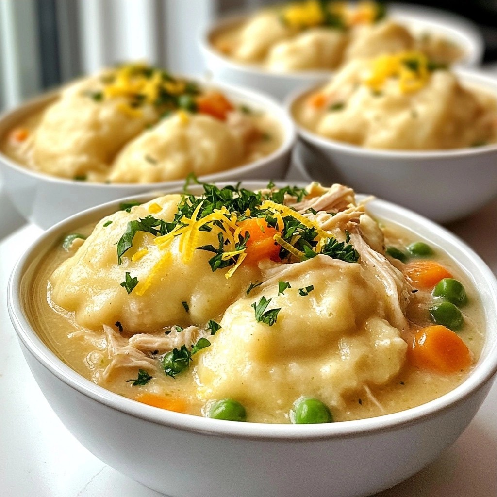 Creamy Crockpot Lemon Herb Chicken and Dumplings Rezept