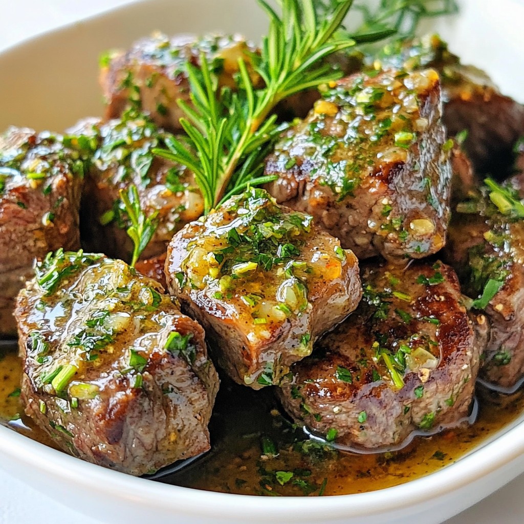 Knoblauch Kräuter Butter Steak Bites Schnelles Rezept