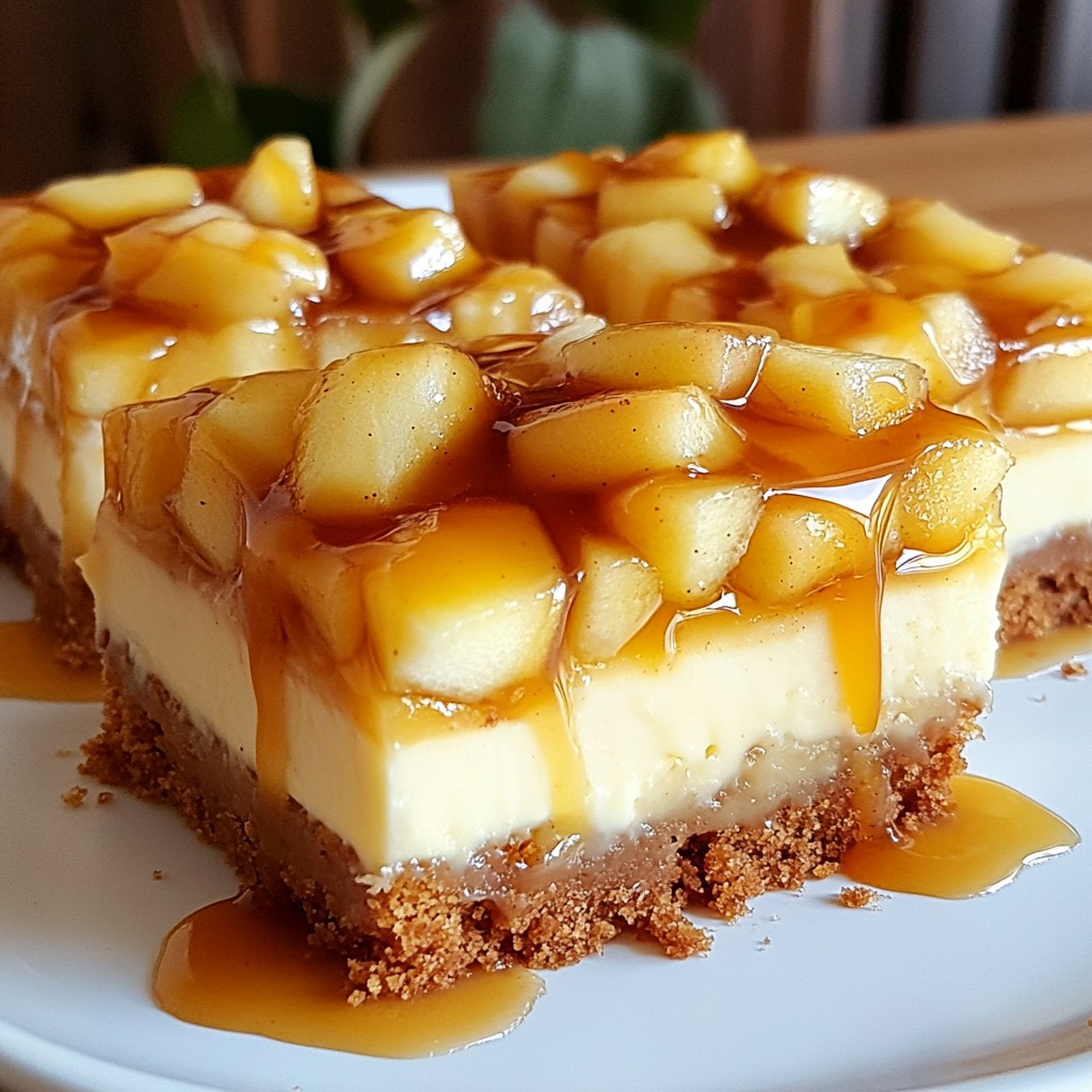 Karamell-Apfel-Cheesecake-Riegel köstlicher Genuss