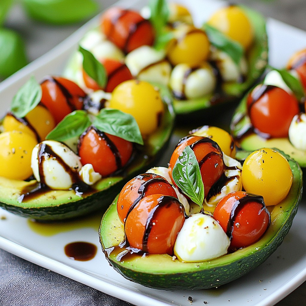 Caprese Stuffed Avocados Frisch und Lecker Genießen