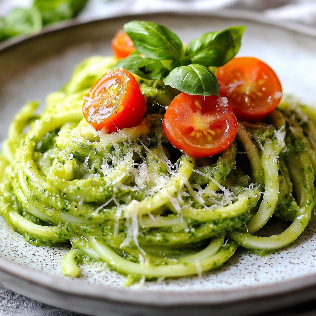 Avocado Pesto Zoodles Frisch und Einfach Zubereiten