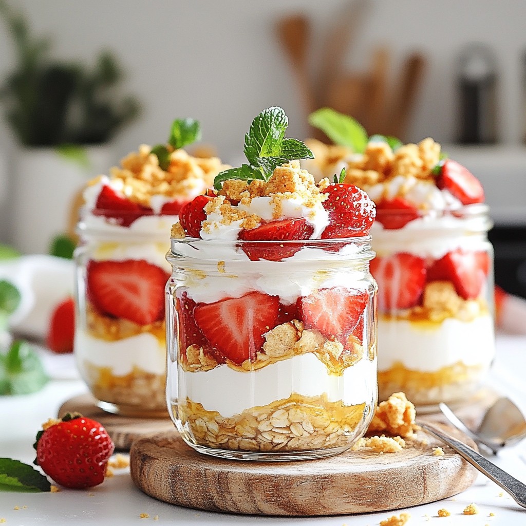 Strawberry Cheesecake Overnight Oats Einfach und Lecker