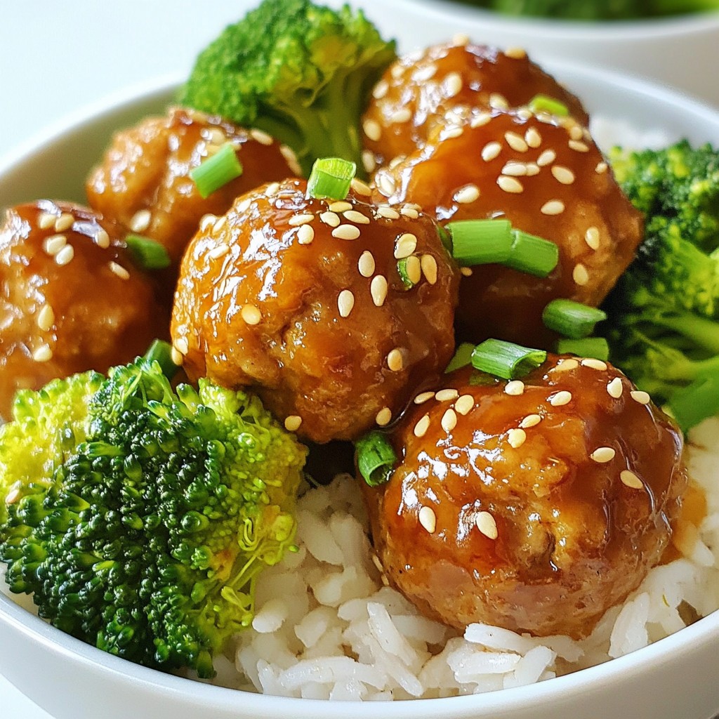 Teriyaki Glazed Meatball Bowls Einfache und leckere Mahlzeit