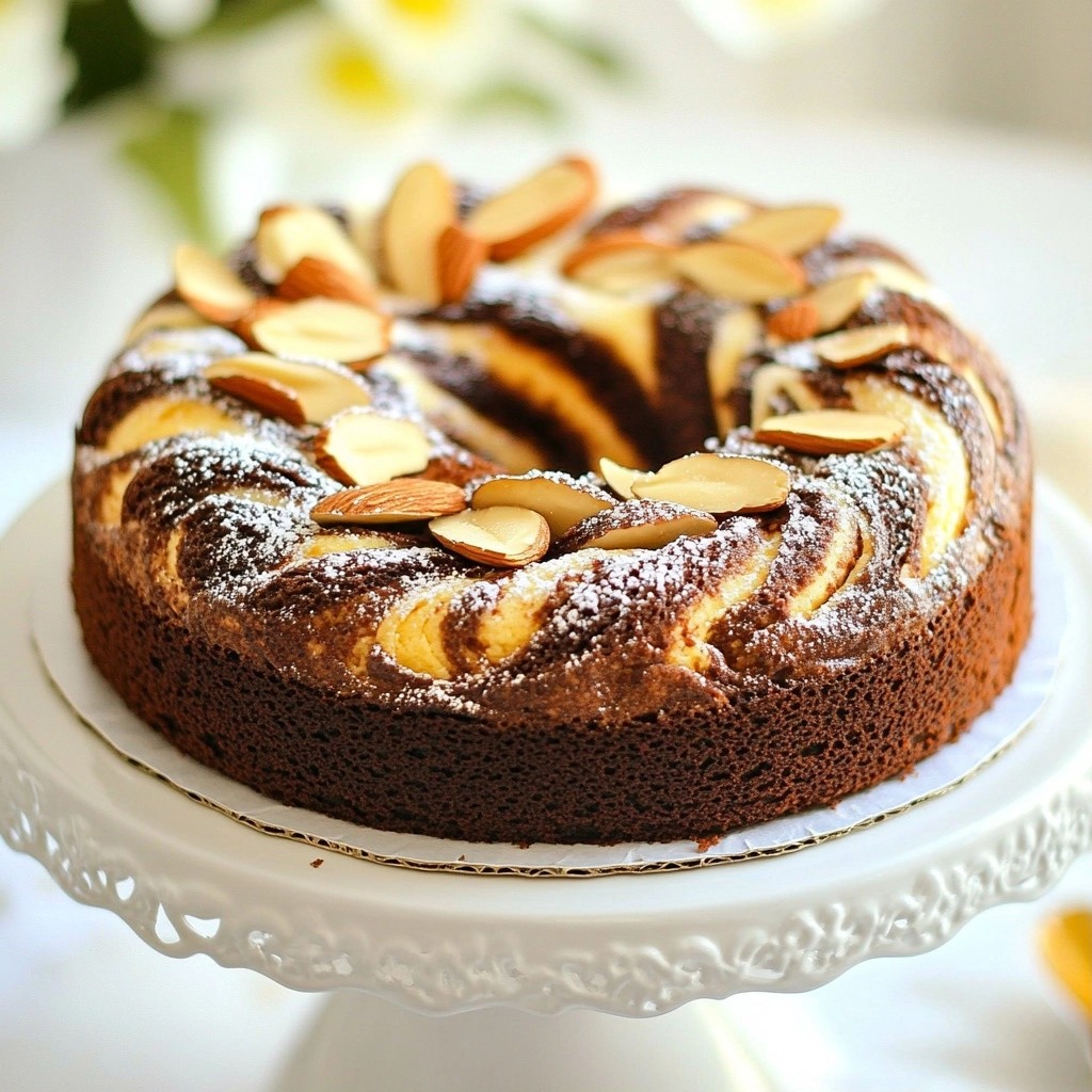 Marmor Schokoladenkuchen mit Mandelsplittern Rezept