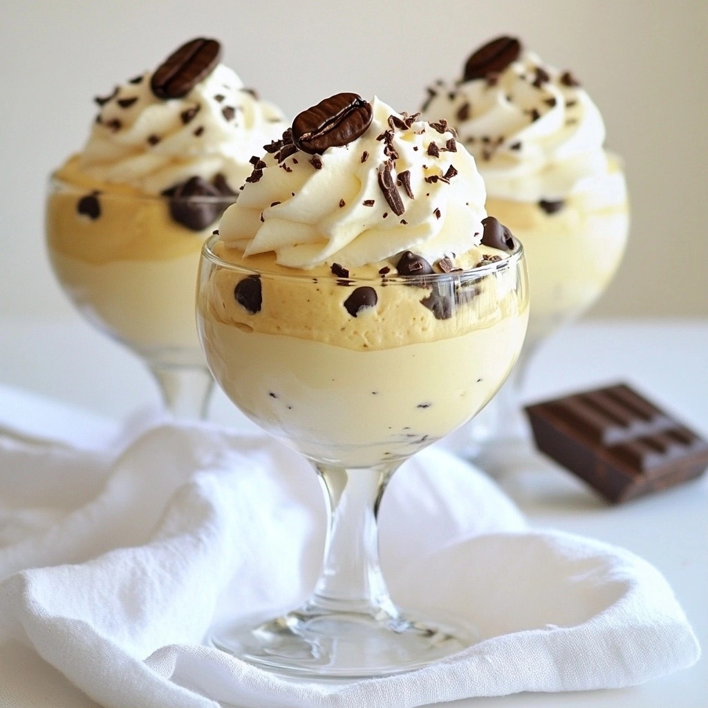 Schokoladenchip Mousse mit Kaffeebohnen einfach zubereiten