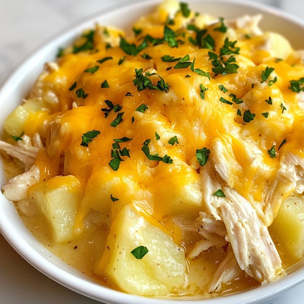 Cremiges Crockpot Hähnchen und Kartoffelauflauf