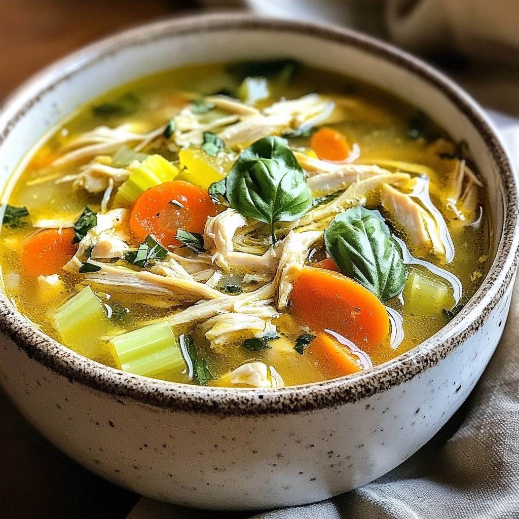 Zesty Slow Cooker Lemon Basil Chicken Soup Rezept