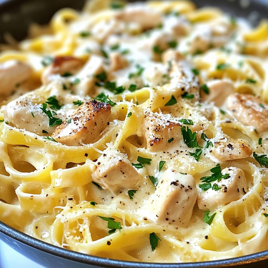 Einfaches One-Pot Chicken Alfredo Schnelles Rezept