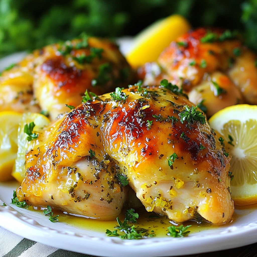 Saftige Crockpot Kräuter Zitronen-Hühnchenkeulen