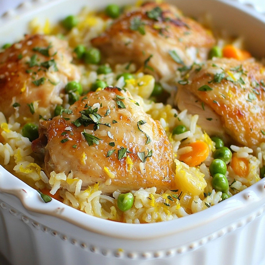 Savoury Crockpot Lemon Herb Chicken Pilaf Rezept