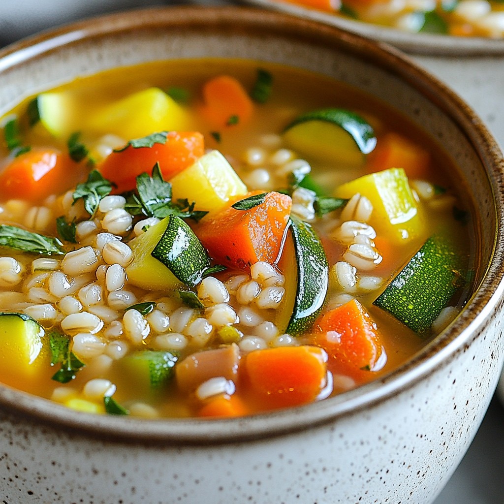 Hearty Slow Cooker Vegetable Barley Soup Rezept