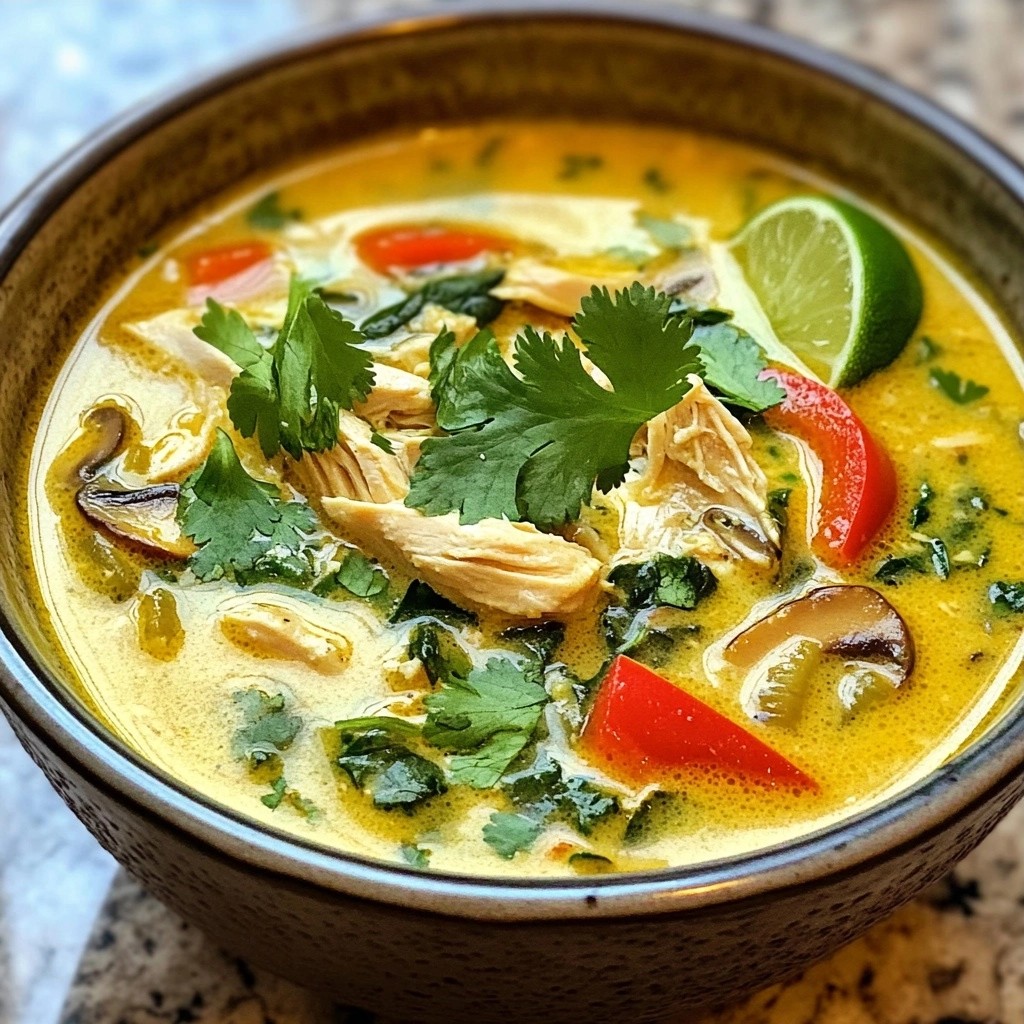 Comforting Slow Cooker Thai Coconut Chicken Soup Rezept