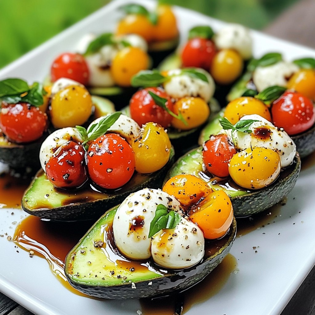Caprese Stuffed Avocados Schmackhafte und Frische Idee